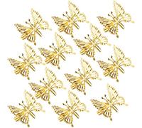 ISCRIO 12 Pcs Butterfly Hair Clips, Moving Wings Butterfly Metal Hair Barrettes, Hair Styling Accessories,Cute Hairs Pins Clip for Women and Girls, Gold, 1.0 Count, 1