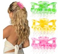ISCRM Flower Hair Claw Clips for Women Girls,Cute Big Claw Clips for Thick/Thin Hair Claws,Plumeria Hibiscus Hawaiian Flower Hair Clips for Hair,Summer Beach Hair Accessories Gifts (varicolored)