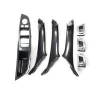 Isctxh Car Interior Door Handle 7Piece for BMW 5 Series F10 F18 Left Drive LHD 2010-2016 Car Interior Door Handle Plate Decorative Cover(Carbon Fiber Pattern)