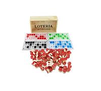 ISDI Bingo Games Lottery, 48 Cards and 90 Pieces with 2 Sides and Wooden Storage Box