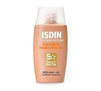 ISDIN Fusion Water Color SPF 50 (Medium) 50ml , Tinted daily facial sun cream , Ultra-light texture