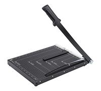 ISDIR Guillotine Paper Cutter 15" with Integrated Pressure Bar - Heavy Duty Metal Base, 12-Sheet Capacity, Magnetic Guide & Safety Guard - Precision Trimmer for Cardstock, Crafts, DIY, Photos & Office