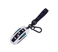 ISDORE All-round Protection Key Fob Case Fits for Tesla Model 3 & Model S & Model Y - No Signal Worries - Visible in the Dark - with Fluorescence Hand Strap (White)