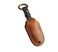 ISDORE Premium Leather Key Fob Case - Compatible with Tesla - Protects Key Buttons - Durable Holder - Ultralight Protector (Brown, Model 3/S/Y)