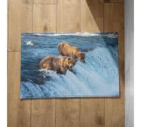 Isdreem Aesthetic Door Mats Outdoor Cute Welcome for Front Bear Thick Doormats Inside Floor Home Office Carpet Anti-Slip Lightweight Plush Cotton Decorative, 50x80cm