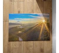 Isdreem Door Mats Outdoor Tent Foot Sunset Mountain Forest Front Funky Bath Anti-Slip Lightweight Plush Cotton Decorative, 45x75cm