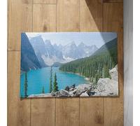 Isdreem Narrow Doormats Outside Floor for House Outdoor Entrance Alpine Tree Sea Front Washable Bathroom Anti-Slip Lightweight Plush Cotton Decorative, 40x60cm