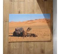 Isdreem Outside Door Mats Over Carpet Desert Camel Under Rug Floor for House Kitchen Anti-Slip Lightweight Plush Cotton Decorative, 40x60cm