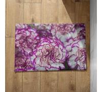 Isdreem Queen Door Mats Washable Dirt Trapper Flowers Indoor Very Small Bath Anti-Slip Lightweight Plush Cotton Decorative, 50x80cm