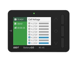 ISDT BG-8S Lipo Battery Checker,Smart Digital Battery Tester/Checker with LCD Display, Battery Capacity Tester for Life/Li-ion/NiMH/Nicd/LiPo Voltage Checker,Black