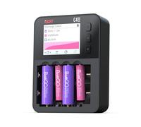 ISDT C4 EVO Smart Battery Charger Analyzer for AA AAA 18650, 4+2 Slot Independent Fast Charging with Adjustable Current USB-C Input LCD Display
