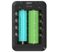 ISDT C4AIR AA/AAA 18650 Battery Charger for NiMH NI-CD Li-Ion, LiHv and LiFePO4 18700 26650 Rechargeable Batteries, Quick Charge QC 3.0 Type C, App Control