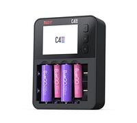 ISDT C4EVO 6-Slot Independent Smart Household Charger, with Charge, Discharge, Analysis & Activation Functions, with Li-ion, NiMH, NiZn, LiFePO4, 18650, AA & AAA Rechargeable Batteries