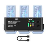 ISDT MA331 Air 3 Charging Station, 200 W 3 Channel USB-C Smart Batteries Charging Station for DJI Air 3 Series, Portable RC Charger with App Connection/LCD Display and Discharge Function