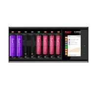 ISDT N8 Battery Charger Battery Charger LCD Display Quick Charger Charger for 8 Batteries NI-MH NI-Cd AA AAA Li-lon LiHv NI-MH NI-Cd LiFePO4 Eneloop, Panasonic, Varta, Ansmann Batteries