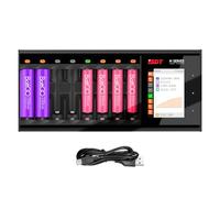 ISDT N8 Smart NiMH Charger, AA AAA Battery Charger Analyzer 8 Bay, USB-C Input, LCD Display, 1.5A Fast Charging for Mini Z Rechargeable Batteries