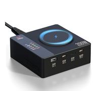 ISDT Power 200 Series 200W USB-C Fast Desktop Charger, 4 USB Ports & 15W Wireless Charging, Multi-Device Charger Compatible with iPhone, iPad, iWatch and Tablets