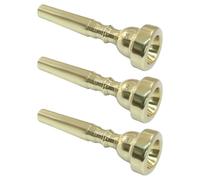 ISDVBUY 3 Pack Trumpet Mouthpiece, 7C 5C 3C Gold Brass Trumpet Mouthpiece Set Compatible with Yamaha, Cleaning Cloth for Beginners Professional Players