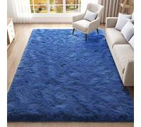 ISEAU Fluffy Soft Shaggy Area Rug, Indoor Comfy Cute Nursery Rug, 3ft x 5ft, Light Navy