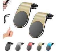 ISEEKLIKE Joyeloo Phone Holder, Joyeloo Magnetic Phone Holder for Car, 360° Adjustable Hands Phone Stand, Secure Clip-On Air Vent Phones Cradle for Driving(Gold,2PCS)