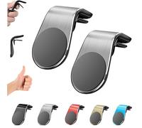 ISEEKLIKE Joyeloo Phone Holder, Joyeloo Magnetic Phone Holder for Car, 360° Adjustable Hands Phone Stand, Secure Clip-On Air Vent Phones Cradle for Driving(Silver,2PCS)