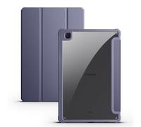 isellcuver Case for Samsung Galaxy Tab S6 Lite 10.4 inch 2024/2022/2020,Transparent Back Shell Slim Sl over with Pencil Holder,Anti-Slip & Scratch Resistence Protective Cover (Lavender Gray)