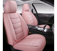 Isen-CoverAuto Full Coverage Faux Leather Car Seat Covers Universal Fit for Cars,Trucks,Sedans and SUVs with Waterproof Leatherette in Automotive Seat Cover Accessories (Pink., Front Pair)