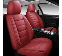 Isen-CoverAuto Full Coverage Faux Leather Car Seat Covers Universal Fit for Cars,Trucks,Sedans and SUVs with Waterproof Leatherette in Automotive Seat Cover Accessories (Wine Red, Front Pair)