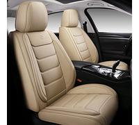 Isen-CoverAuto Full Coverage Faux Leather Car Seat Covers Universal Fit for Most Cars,Trucks,Sedans and SUVs with Waterproof Leatherette in Automotive Seat Cover Accessories (Beige)