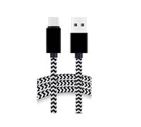 iSeventy9 30cm Nylon Braided Type C USB Fast Charger Cable Lead Compatible For Galaxy S10, S9, S8, Plus - Black
