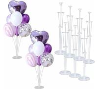 iSeventy9 4 Sets of Table Balloon Stand Kit, Reusable Table Balloon Stick Holder Clear Balloon Cup and Flower Stand Base for Birthday, Wedding, Anniversary Decorations