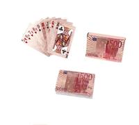 iSeventy9 54 Playing Cards 500 Euro Waterproof Rose Gold Foil Plated Cover Poker Table Games