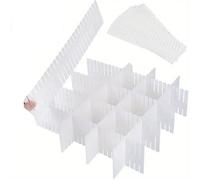 iSeventy9 8 pieces Adjustable Drawer Dividers,Drawer Separators,Plastic Drawer Organiser Divider,Drawer Organizer Cut Freely,Draw Dividers for Makeup Sock Underwear Kitchen Dressing Storage Organiser