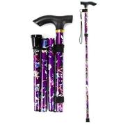 iSeventy9 Adjustable Folding Walking Stick with Elegant Design Unisex's Walking Cane-Purple Floral