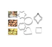 iSeventy9 Pack of 6 Assorted Stainless-Steel Baking Tools Heart Star Shaped Pastry Cupcakes Cutters DIY Baking Biscuit Mold