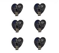 iSeventy9 Pack of 6 Stainless-Steel Heart Shaped Self-Adhesive Hooks Hanger Sticky On Wall Door Rope Tea Towel