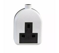 iSeventy9 UK Mains Power Rewireable Rubber Extension Lead Socket for Extension Cable Single Gang 13A - White