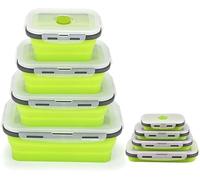 iSeventy9 Versatile Collapsible Silicone Food Storage Set Great for Camping & Picnics, collapsible silicone food storage containers with airtight lids (Green)