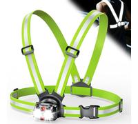 ISEYOU Running Lights for Runners, 800LM Chest Running Light with 6 Modes, IPX5 Waterproof & 360° Reflective, 45° Adjustable USB Rechargeable Running Torch for Jogging Camping & Hiking, 4-25H Runtime