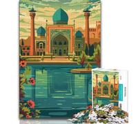 Isfahan Travel Poster Adult Jigsaw Puzzles 1000 Pieces,Challenging Game And Family Play for Is Ideal As A Gift for The Whole Family 38x26cm