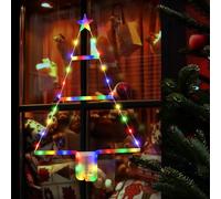 iShabao Christmas Decorations Lights, 1.6ft Christmas LED Lights, 8 Modes & Timer Battery Christmas Lights, Xmas LED Mini Tree Lights for Window Wall Home Garden Outdoor Indoor Decor (Multicolor)