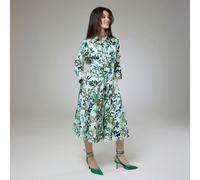 Isha's Timeless collection Flourish Green Flora Sleeved Dress - L