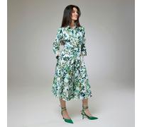 Isha's Timeless collection Flourish Green Flora Sleeved Dress - M