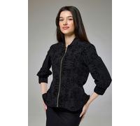 Isha's Timeless collection Vintage Black Velvet Fitted Jacket Blouse - XL