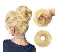 ISHEENY Messy Bun Hairpiece Blonde Hairpiece Hair Scrunchie Bun Updo with Braided Braids Heat Resistant