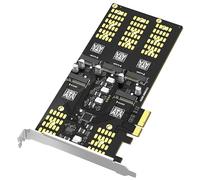 ISHEEP KCSSD9 M.2 PCIe to M.2 SATA SSD 5-Bay Adapter Card, B & M Key Compatible, Multi-Size Support for PCIe x4/x8/x16, Part Number: KCSSD9, Operating Systems: Mac, Windows, Linux