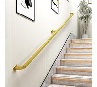 ISHEGREV Modern Square Grasp Bar Black Galvanized Iron Pipe Railing for Indoor Outdoor Stair Deck Loft Porch Wall Mounted Decorative Rail 8.2 Feet Black Color