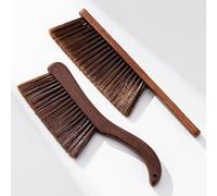 ISHEWUDU Coffee Brush 2-Pack, Professional Long Handle Barista Brush for Espresso Machine & Counter Cleaning, Soft Bristles Wooden Handle Dust Tool for Coffee Bar, Kitchen