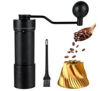 ISHEWUDU Manual Coffee Grinders - Coffee Grinder Manual with Titanium-Coated CNC420 Burr, 60-Click Adjustment, Magnetic Catch Cup, Full-Metal Body for Espresso to French Press, Hand Coffee Grinder