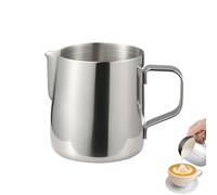 ISHEWUDU Milk Frother Jug 200ml, Milk Jug for Coffee Machine Stainless Steel with Dripless Spout, Coffee Milk Jug for Latte Art, Cappuccino Espresso, Dishwasher Safe